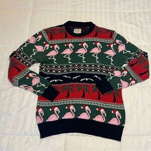 Christmas Flamingo Sweater - Red, Green, Pink
